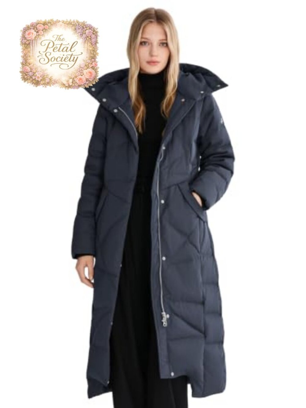 Long Maxi Down Puffer Coat Hooded 700 Fill Power Winter